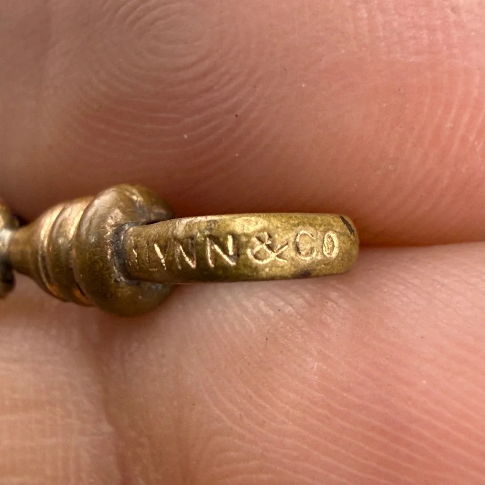 Vintage Gold Filled Watch Chain Fancy Slider Signed Lynn &Co 48